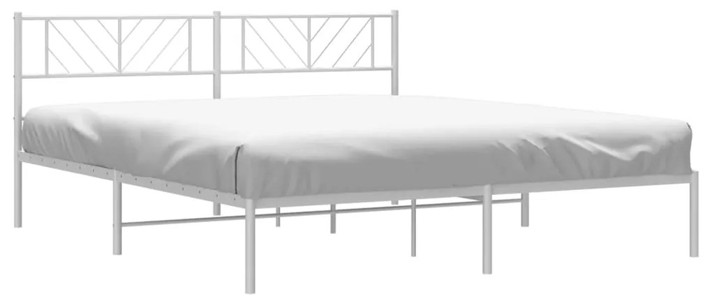 Estrutura de cama com cabeceira 180x200 cm metal branco