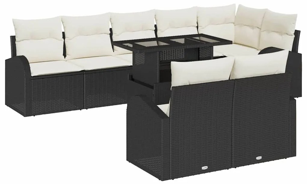 Conjunto de Sofás de Jardim vidaXL de 9 Peças com Almofadas Rattan Pre