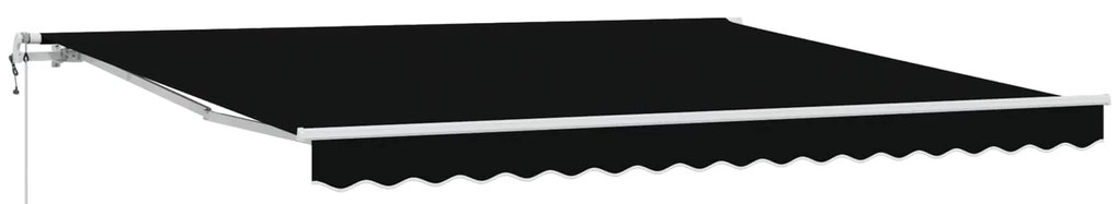 vidaXL Toldo Retrátil Preto 400 × 300 cm Tecido e Aço