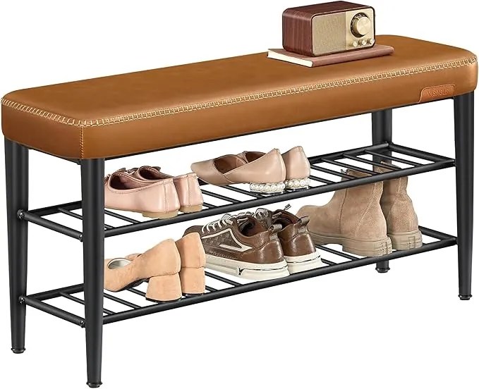 Banco de sapatos com assento acolchoado e prateleira adicional | VASAGLE | 100 x 30 x 50 cm | LSB113K01.
