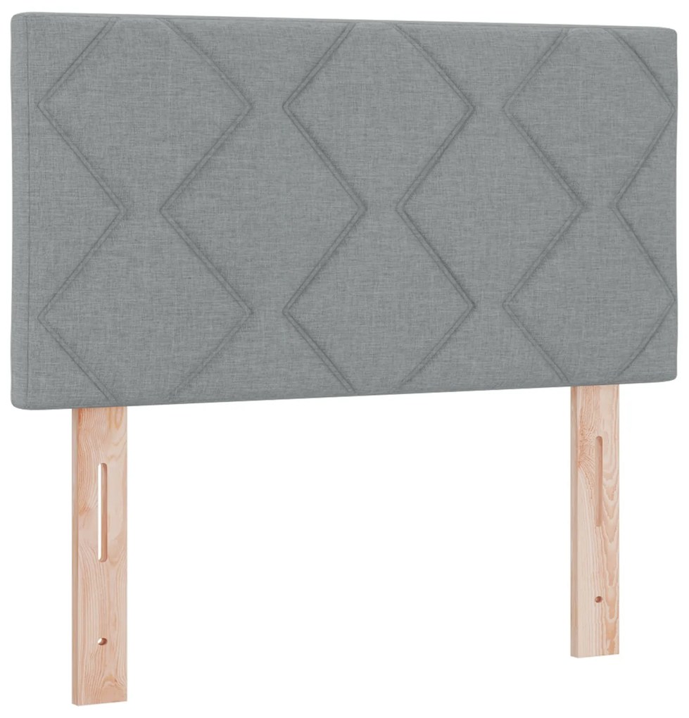 Cama Box Spring com Colchão Cinza Claro 120x200 cm Tecido