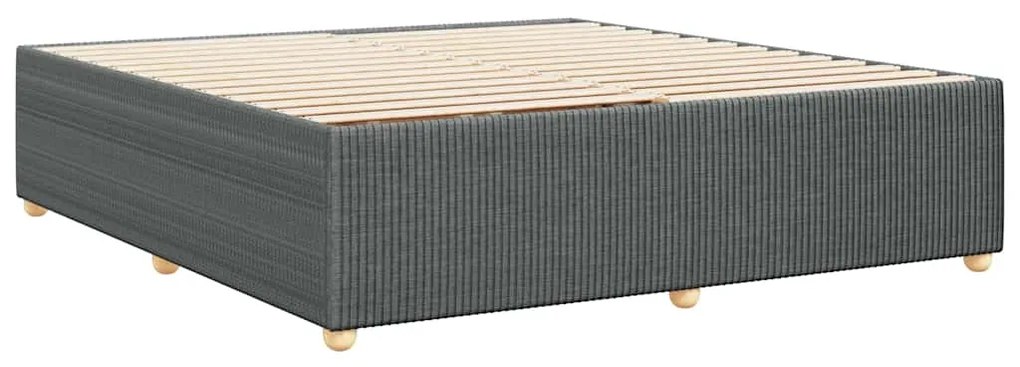Estrutura de cama sem colchão 200x200 cm tecido cinzento-escuro