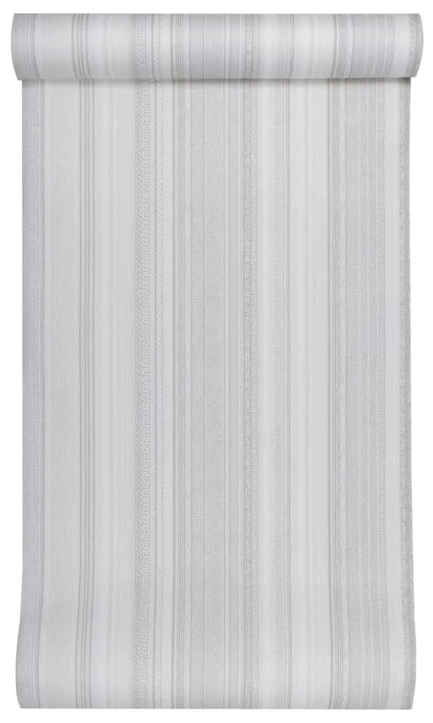 Papel parede 3D c/ padrão riscas 10x0,53 m não-tecido cinza