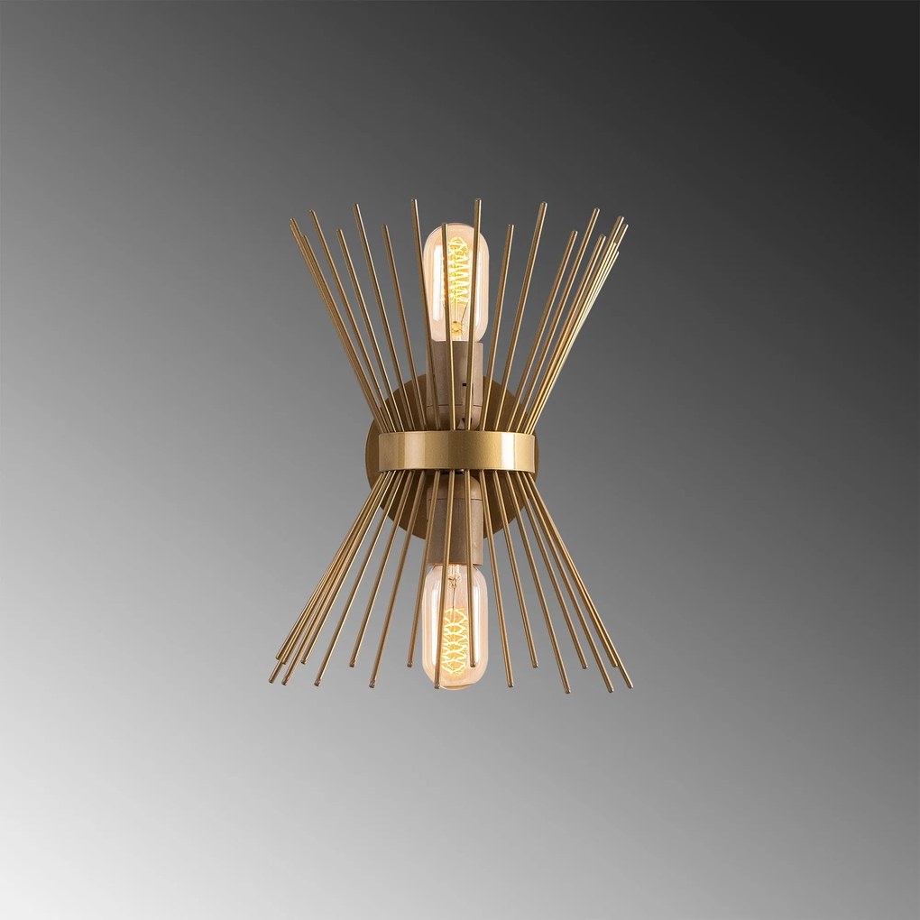 Candeeiro de Parede Kirpi – Dourado – 23 x 16 cm
