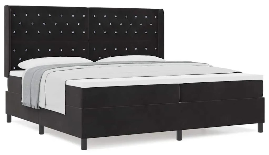Cama Box com Colchão vidaXL Preta 200x200 cm Veludo