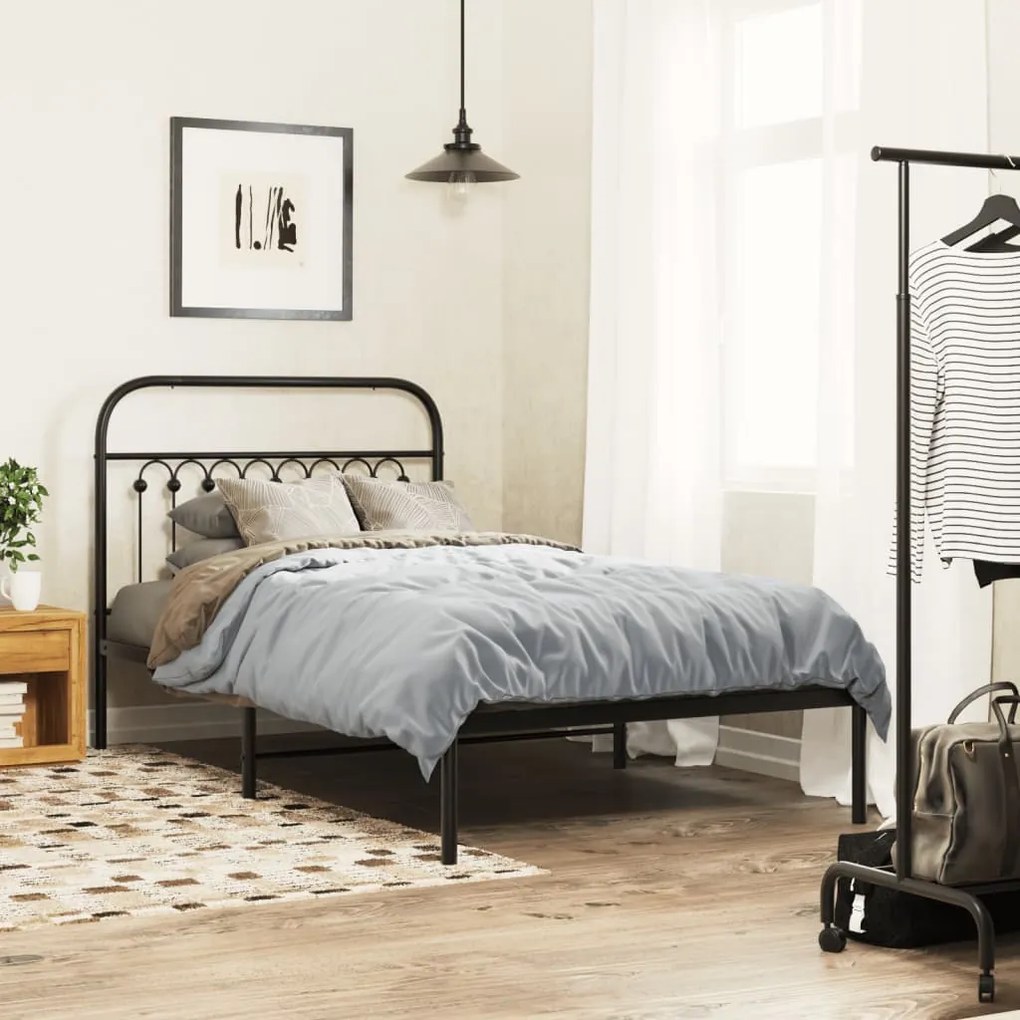 Cabeceira de cama 100 cm metal preto