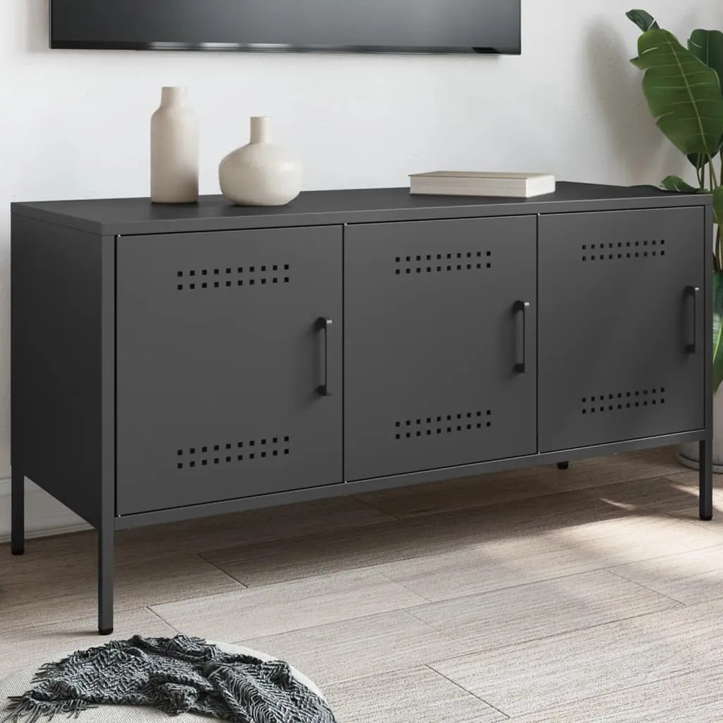 vidaXL Móvel de TV 100,5x39x50,5 cm aço preto