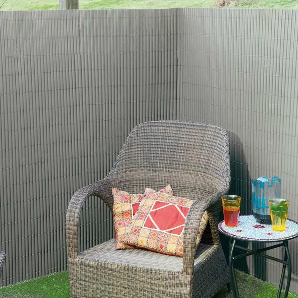 Tela de jardim face dupla PVC 1,5x3m cinzento