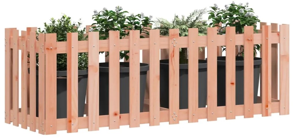 Canteiro elevado c/ design de cerca 150x50x50cm madeira douglas