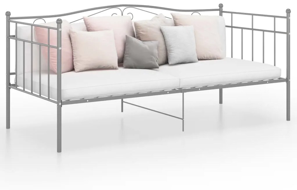 Sofá-cama 90x200 cm metal cinzento