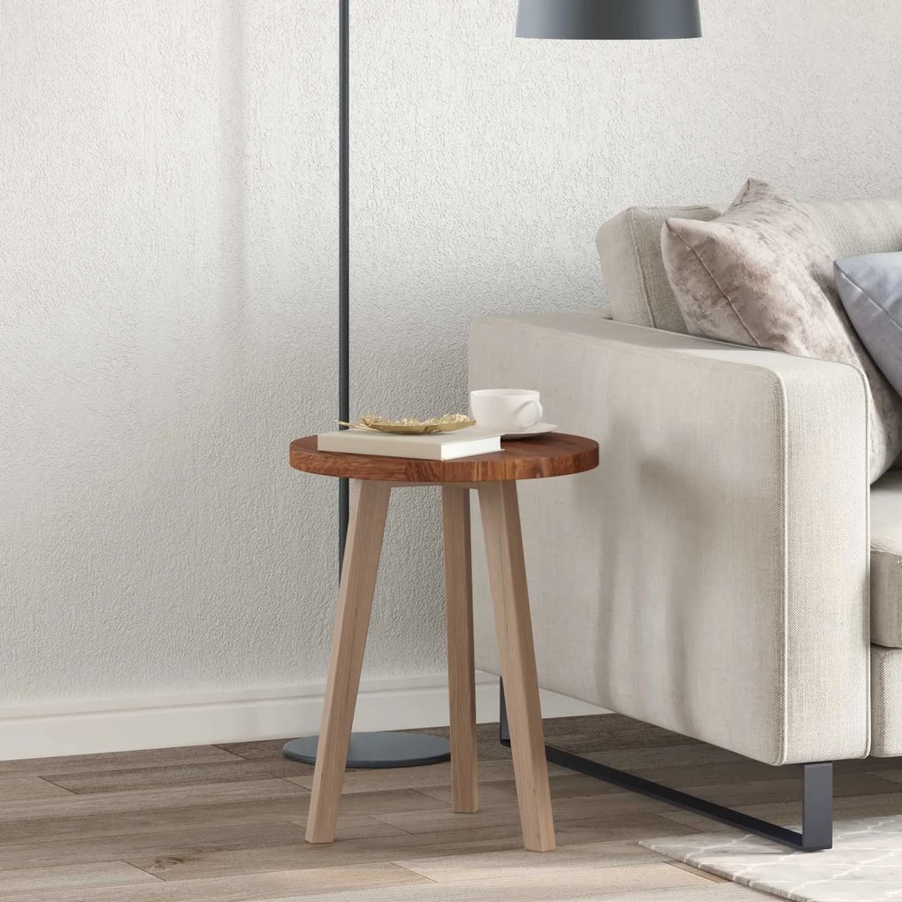 vidaXL Tampo de Mesa Marrom Claro Ø 40 x 2,5 cm