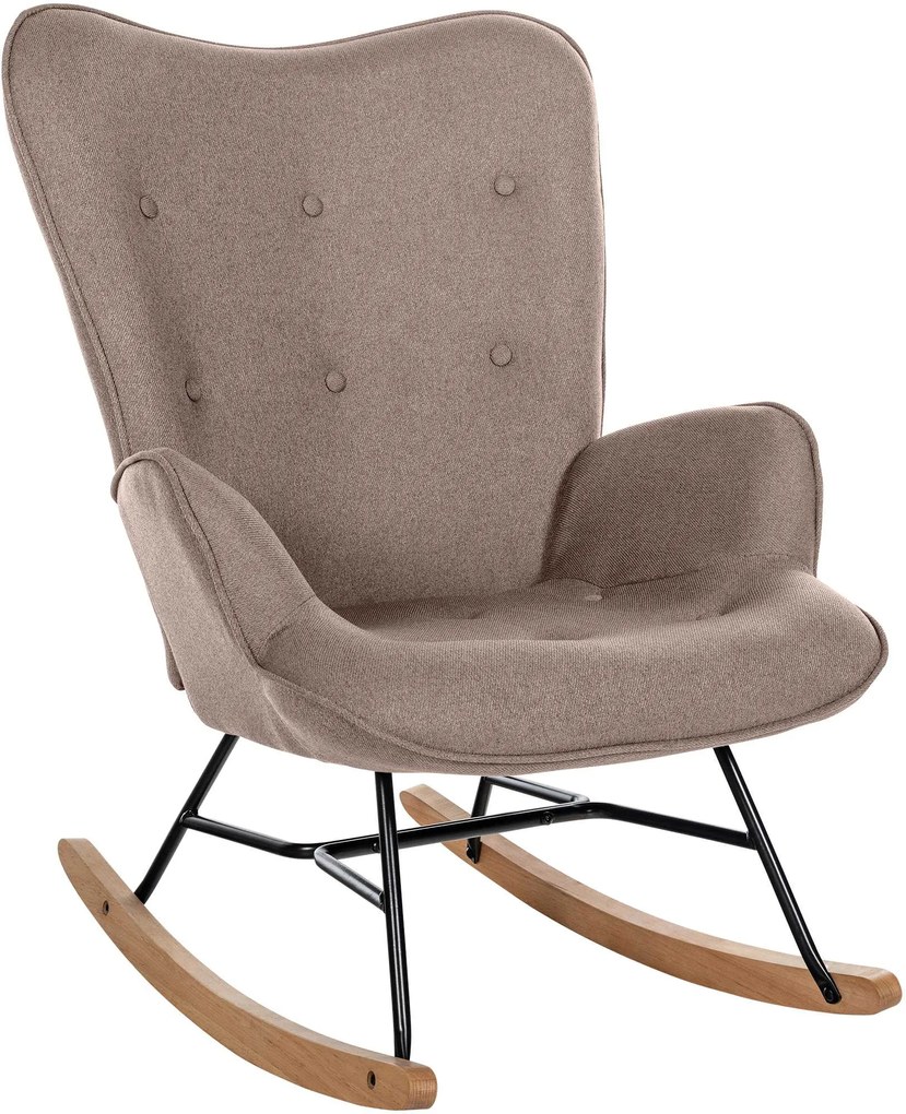 Cadeira de balanço Sanka em tecido 71 x 98 x 88 cm Castanho acinzentado
