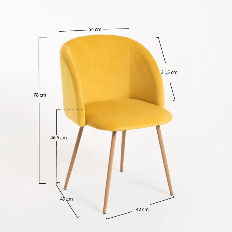 Cadeira Velt Veludo - Amarelo
