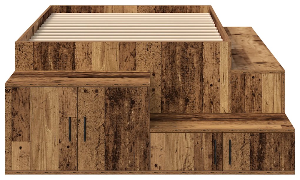 Cama com Armazenamento Madeira Velha 90x190 cm