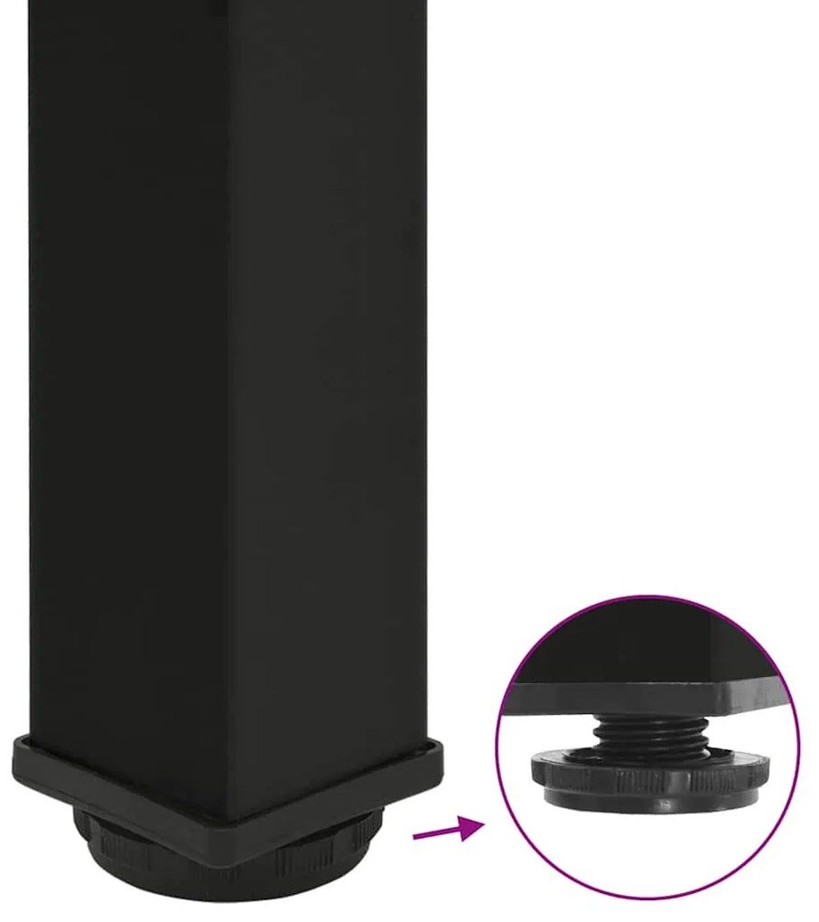 Pés para mesa de centro 4 peças, preto, 42-44 cm, aço