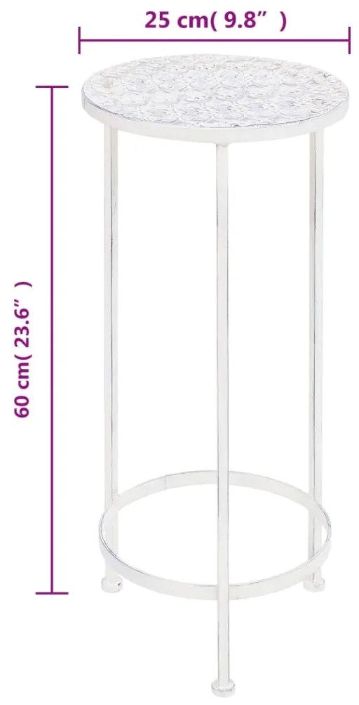 Suporte para plantas 3 pcs estilo vintage metal antigo branco