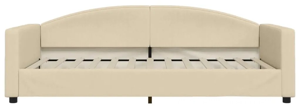 Sofá-cama com gavetão e gavetas 100x200 cm tecido cor creme
