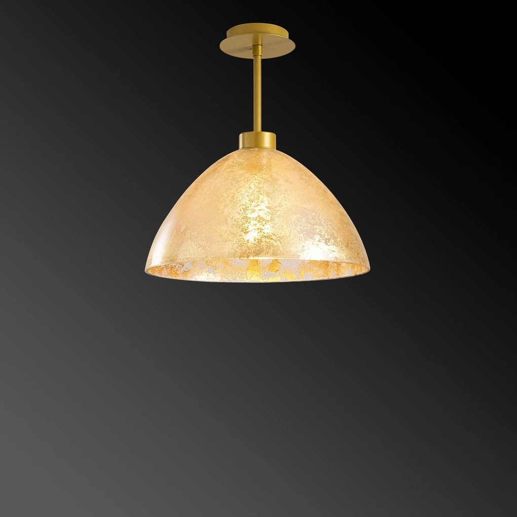 Candeeiro de Teto Bergama – Dourado – Diâmetro 34 cm, Altura 37 cm