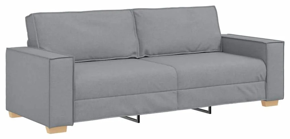Conjunto de Sofá 3 Peças com Almofadas Cinza Claro