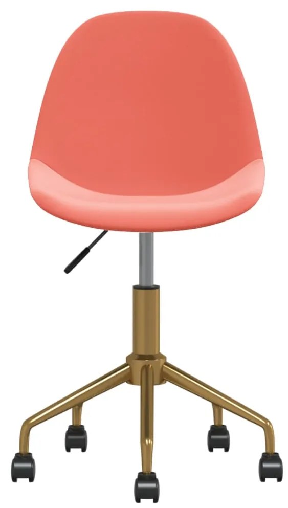 Cadeiras de jantar giratórias 2 pcs veludo rosa