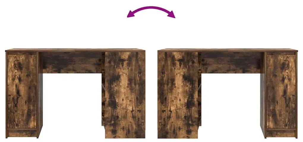 Secretária 120x42x76cm derivados de madeira cor carvalho fumado