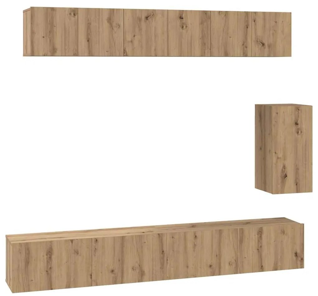 Conjunto de móvel de TV 6 pcs carvalho artisiano Médio