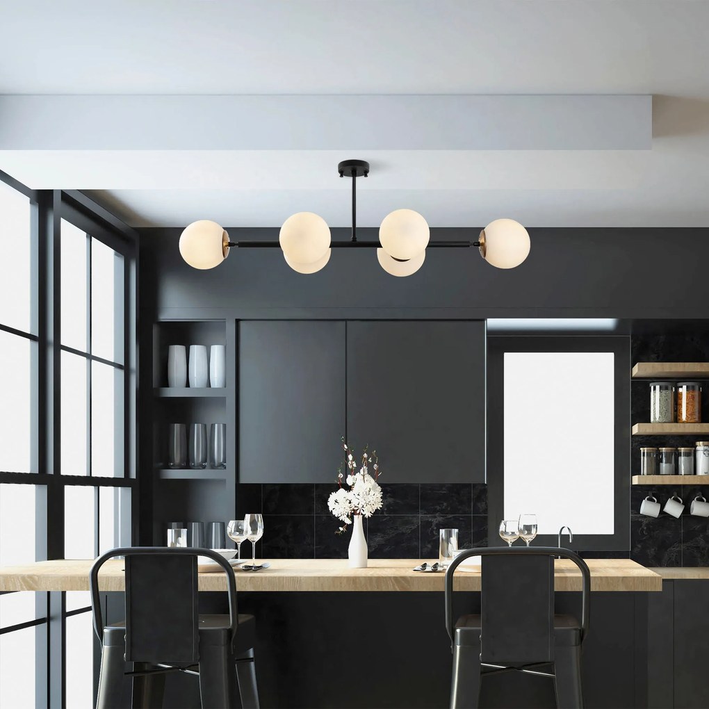 Candeeiro de Teto Fazli – Preto Antique Creme – 110 x 40 x 35 cm