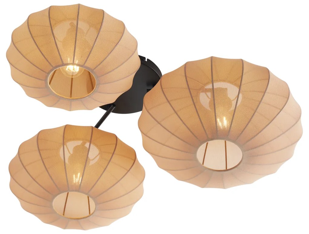 Plafon de teto Japandi castanho 3 luzes - Multi Bida Japandi