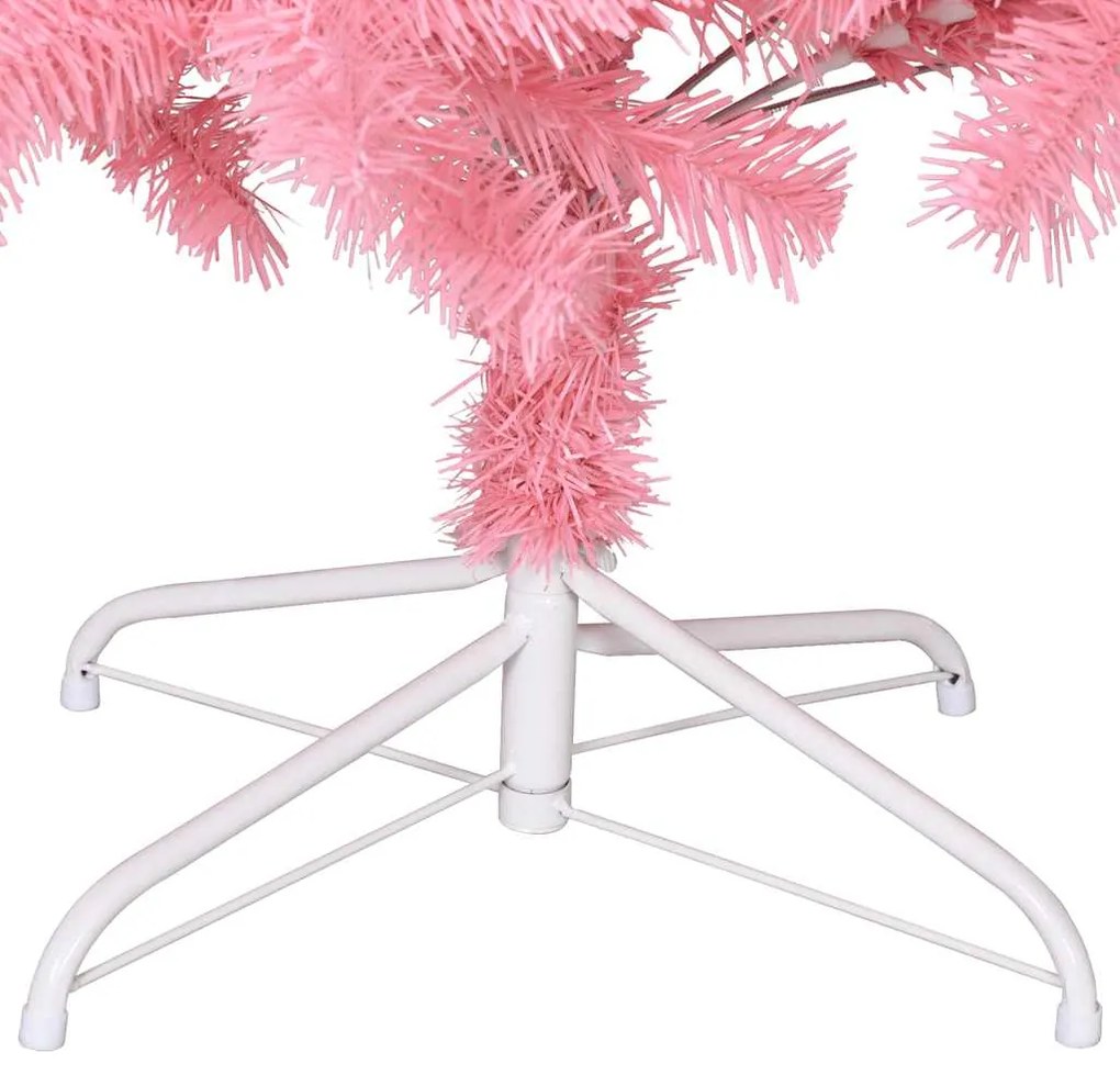 Árvore de Natal artificial com suporte 210 cm PVC rosa