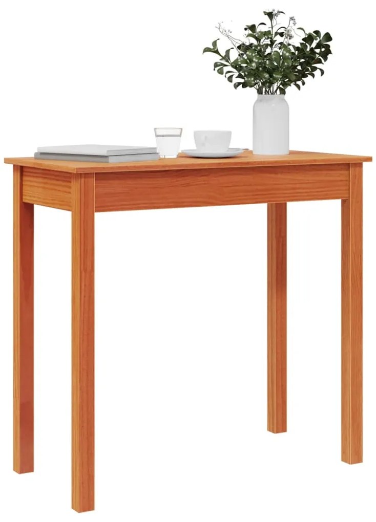 Mesa consola 80x40x75 cm madeira de pinho maciça castanho mel