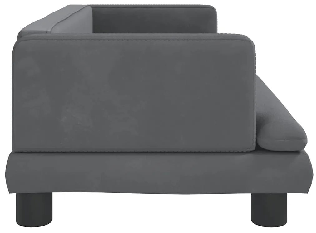 Cama para cães 80x45x30 cm veludo cinzento-escuro