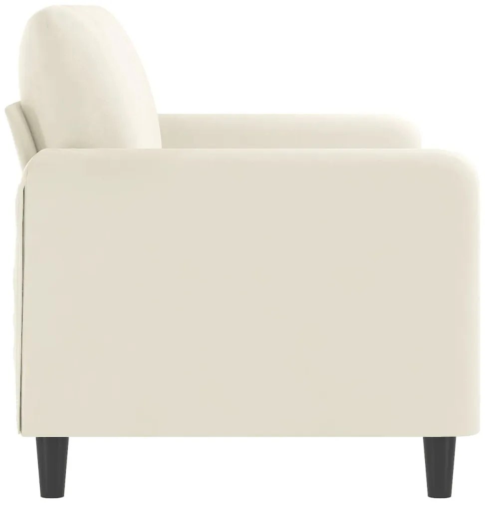 Sofá de 2 lugares veludo 140 cm cor creme