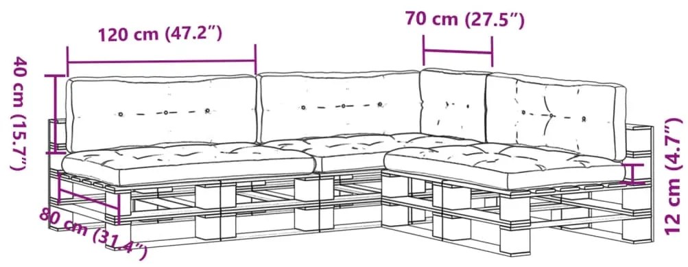 Almofadões de paletes 7 pcs tecido antracite
