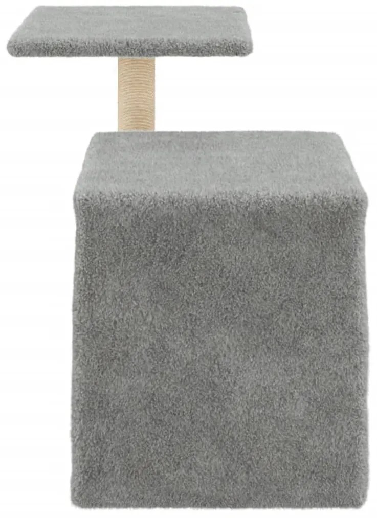 Árvore p/ gatos c/ postes arranhadores sisal 50,5cm cinza-claro