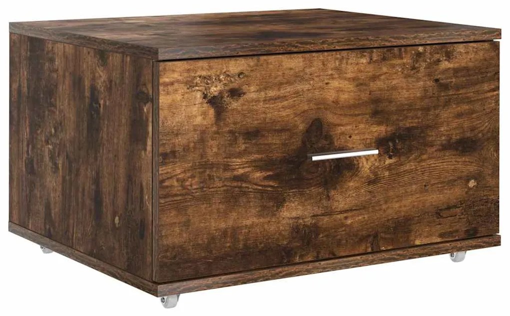 Gabinete de Gavetas Carvalho Fumado MDF com Folheado