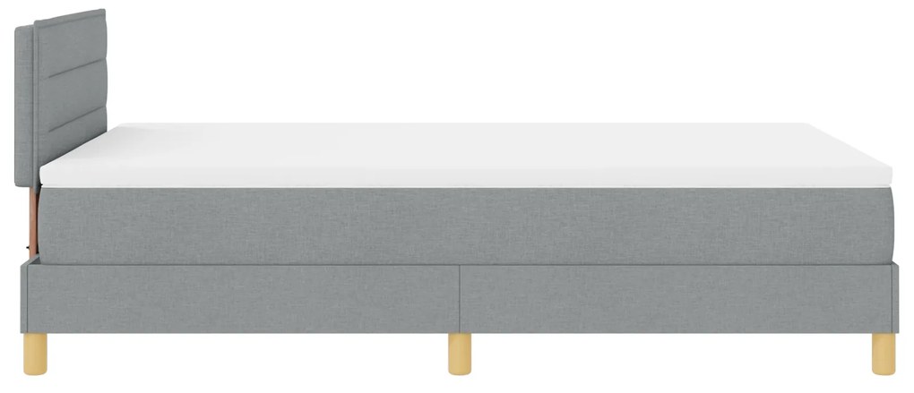 Cama Box Spring com Colchão Cinza Claro 120x200 cm Tecido