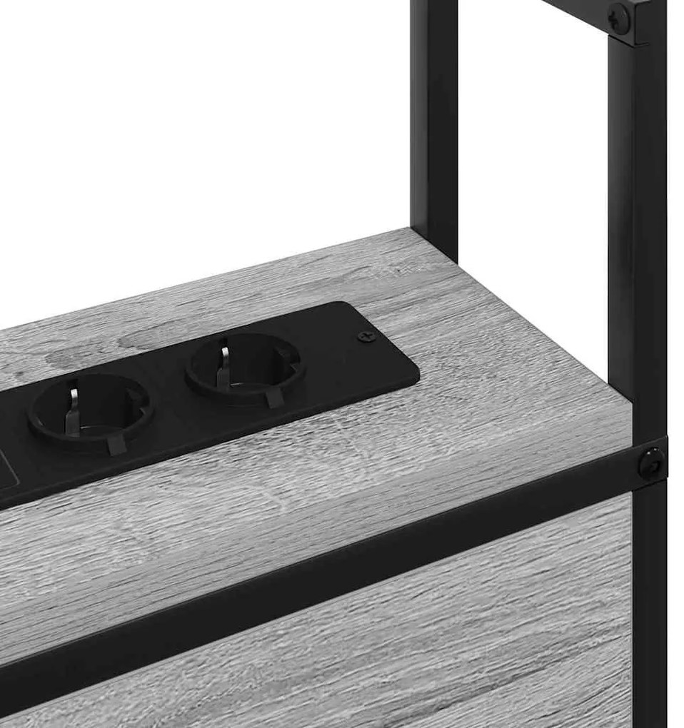 Cabeceira de armazenamento com cabeceira Sonoma cinzento 135 cm
