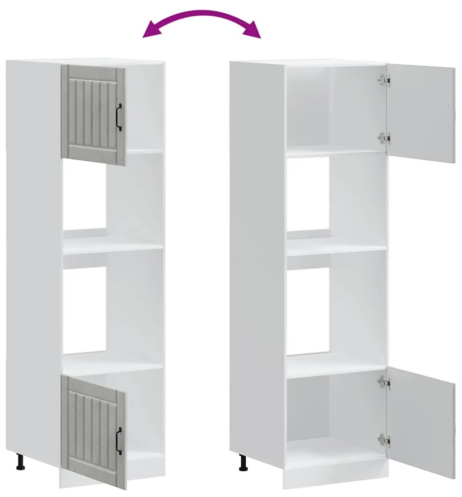 Armários forno 2pcs Kalmar derivados madeira cinzento cimento