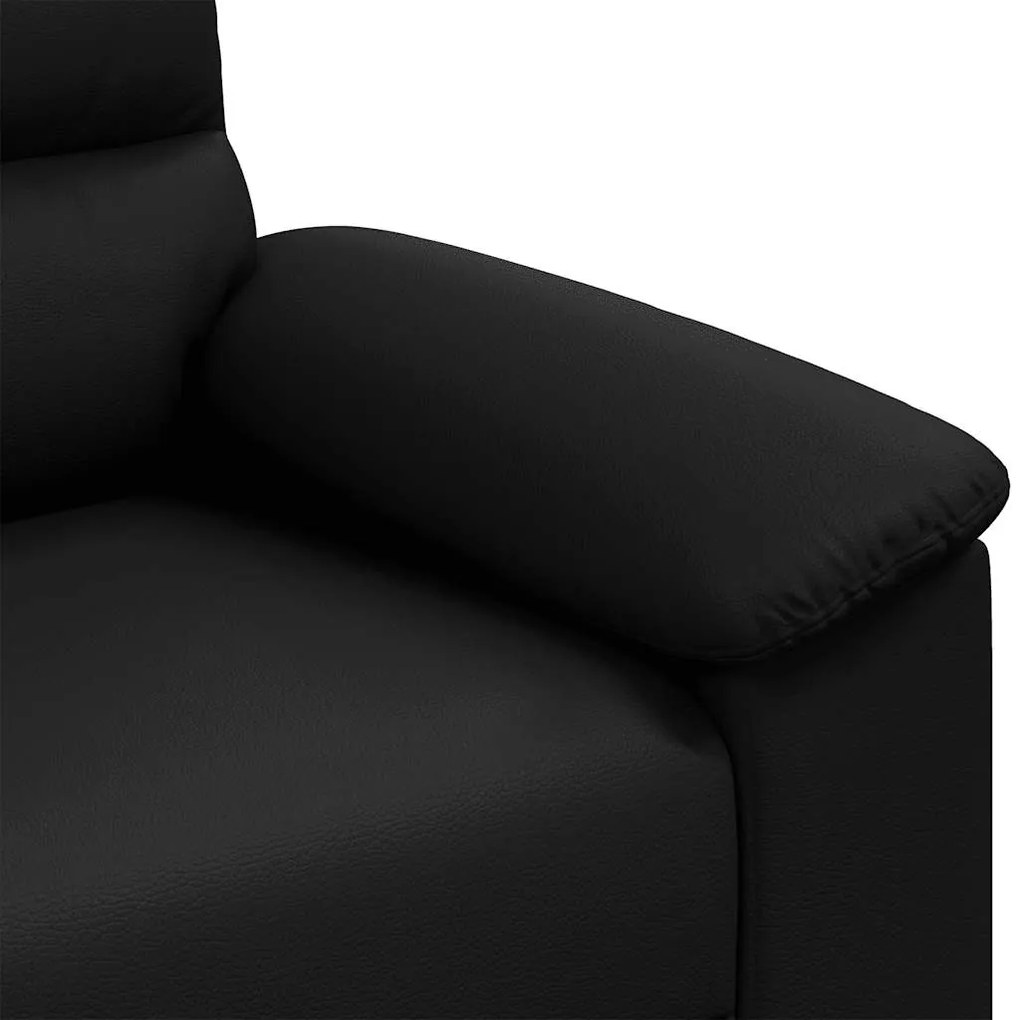 Poltrona couro artificial 60 cm preto
