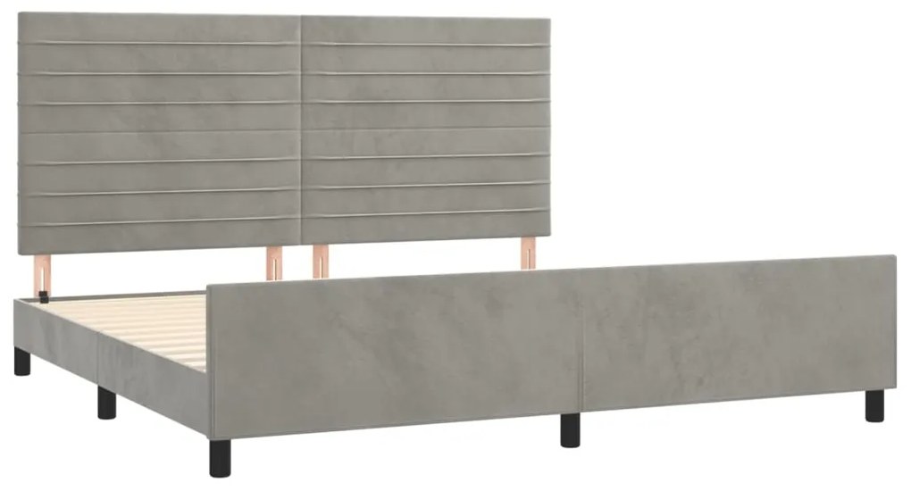 Estrutura de cama sem colchão 200x200 cm veludo cinzento-claro