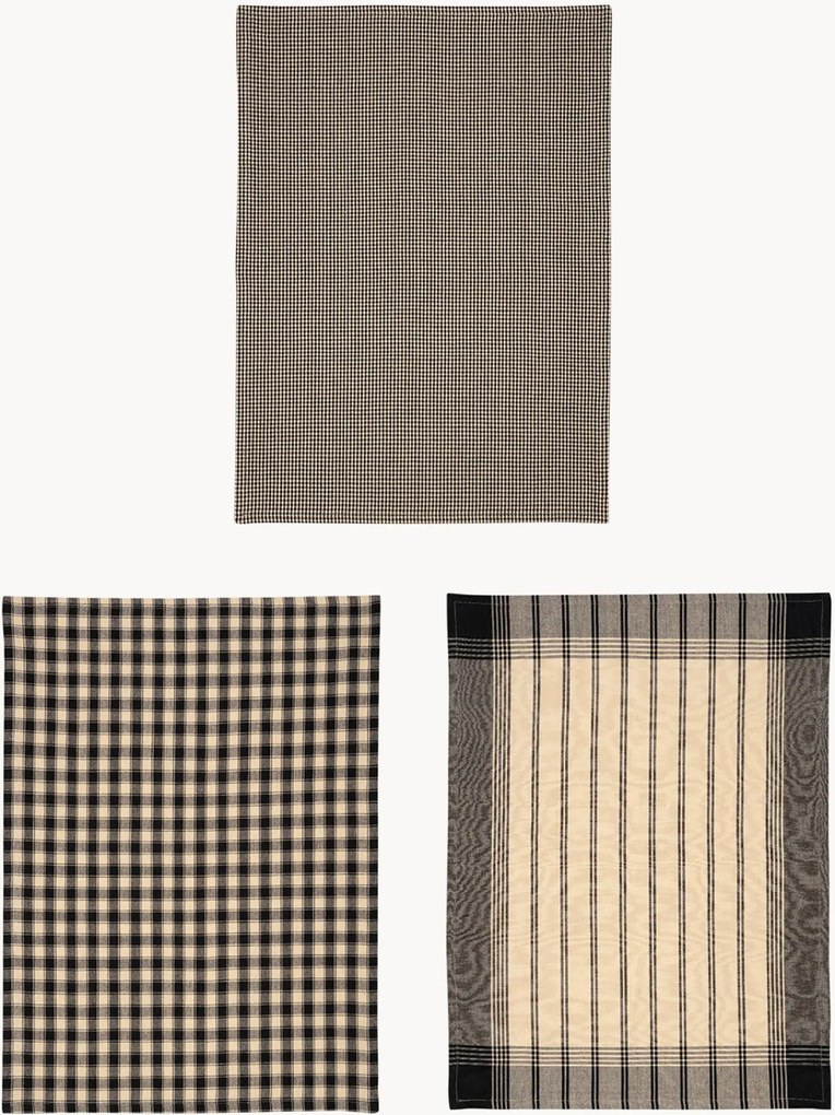 Panos de cozinha em algodão Campagne, conjunto de 3