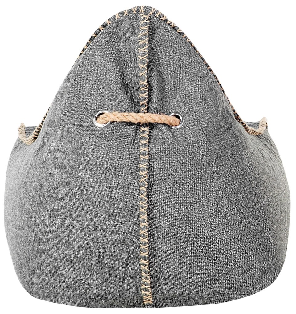Pufe poltrona cinzento LINEN DROP Beliani