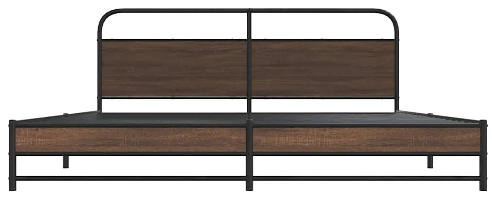 Estrutura cama sem colchão 180x200 cm metal carvalho castanho