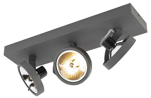 3 luzes ajustável cinza spot industrial - Go Design