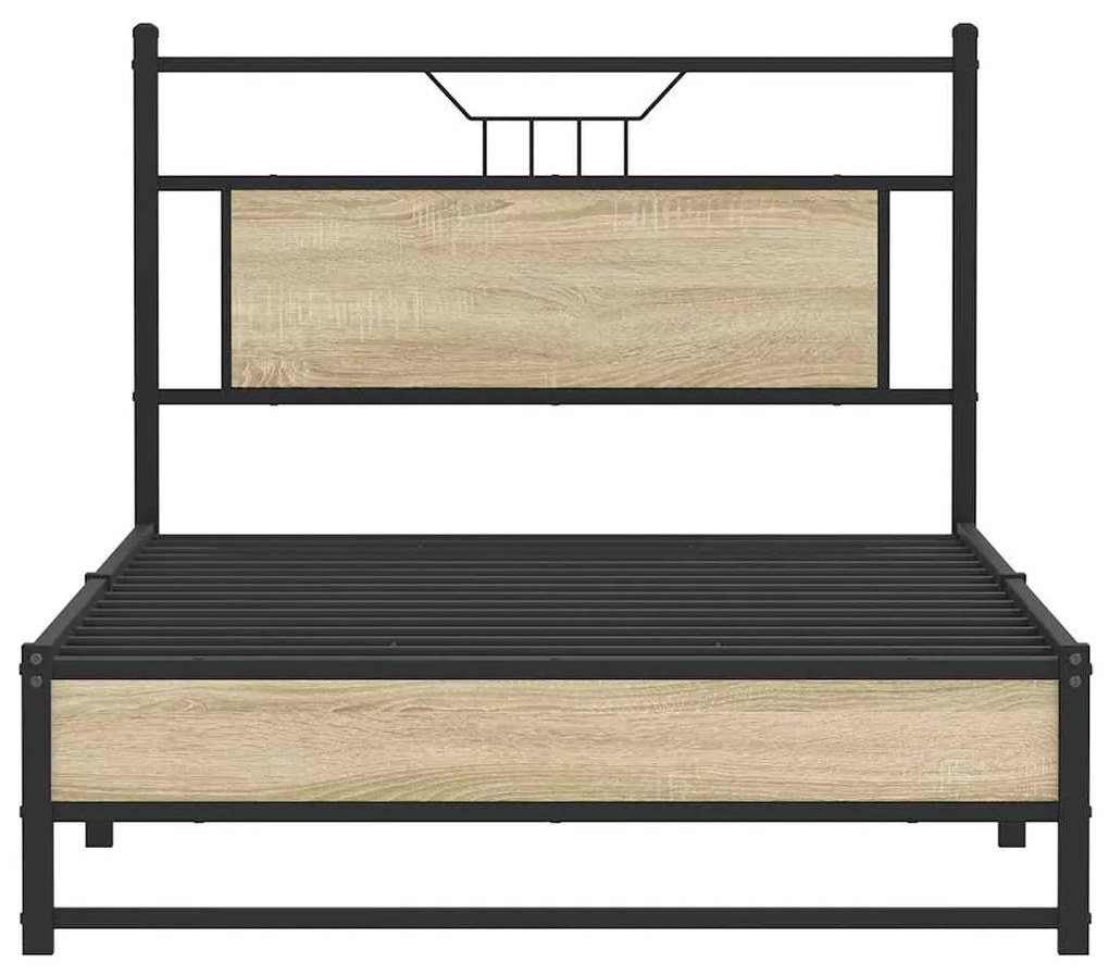 Estrutura de cama sem colchão 107x203 cm carvalho sonoma