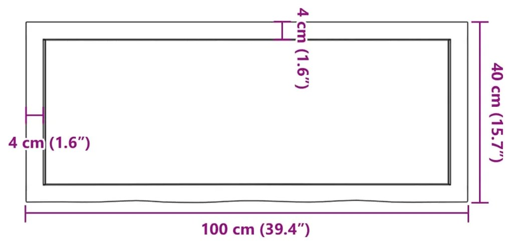 Prateleira de parede 100x40x4 cm carvalho tratado cinza-escuro