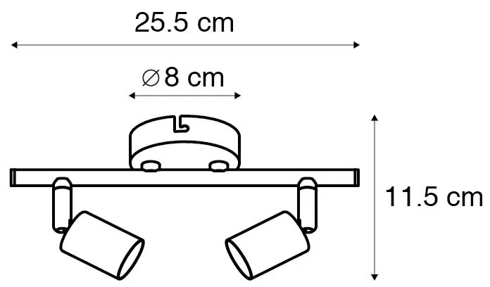 Projetores modernos brancos inclináveis 2-luzes - Jeany Moderno