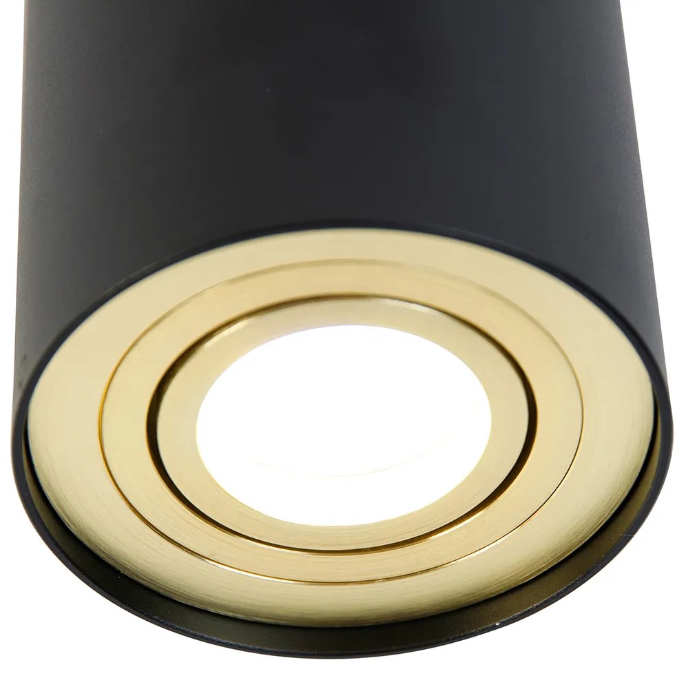 LED Refletor de teto inteligente preto com dourado incluindo WiFi GU10 - Rondoo up Moderno