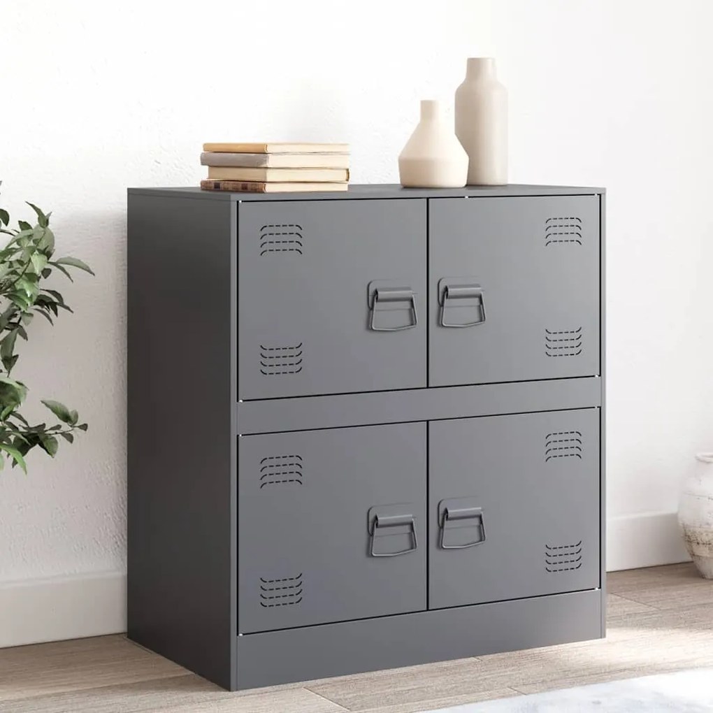 vidaXL Aparador 67x39x73 cm aço antracite
