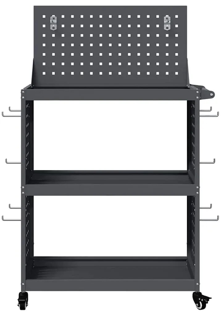 Carro de Ferramentas com prateleira com roda Antracite 65 x 35 x 111 c